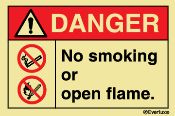 DANGER - No smoking or open flame