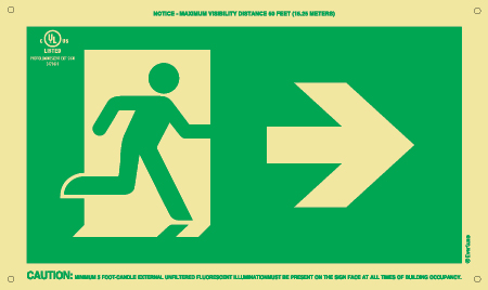 UL 924 Listed Directional EXIT Sign | Emergency Exit Route Location and Identification Sign - Progress to the right