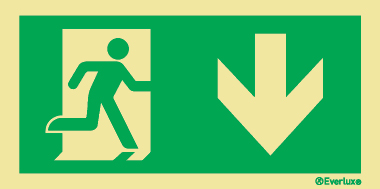 Progress down - Emergency Exit Route Location and Identification Sign