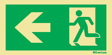 Progress to the left - Emergency Exit Route Location and Identification Sign