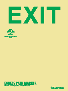 EXIT - UL 1994 Listed door opening hardware marker
