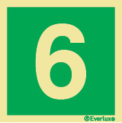 Identification Number Sign - 6 - For the identification of a designated assembly point, floors and staircases