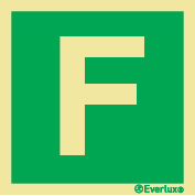 Identification Letter Sign - F - For the identification of a designated assembly point, floors and staircases