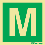 Identification Letter Sign - M - For the identification of a designated assembly point, floors and staircases