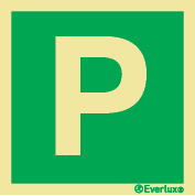 Identification Letter Sign - P - For the identification of a designated assembly point, floors and staircases