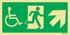 Progress up and to the right - Wheelchair accessible route to an emergency exit - Emergency Exit Route Location and Identification Sign