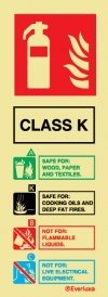 Fire Extinguisher Agent Identification Sign - CLASS K