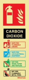 Fire Extinguisher Agent Identification Sign - CARBON DIOXIDE