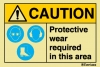 CAUTION - Protective wear required