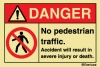 DANGER - No pedestrian traffic